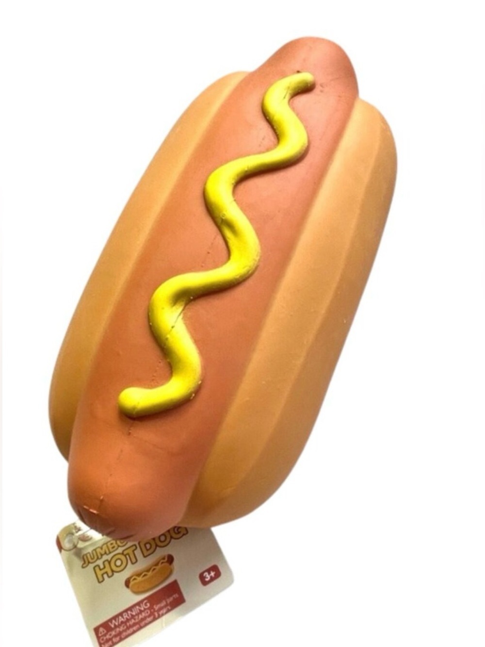 🌭”VIRAL RARE NEW* SqueezeSquish Orange Hot Dog Novelty Toy - Hot Dog Squeeze HTF